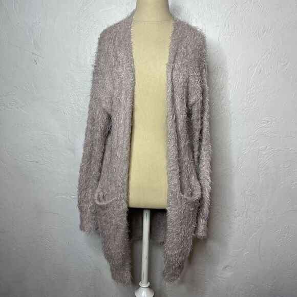 Kayla’s Armoire Boutique Purple Fuzzy Soft Long Cardigan S/M - Picture 1 of 10